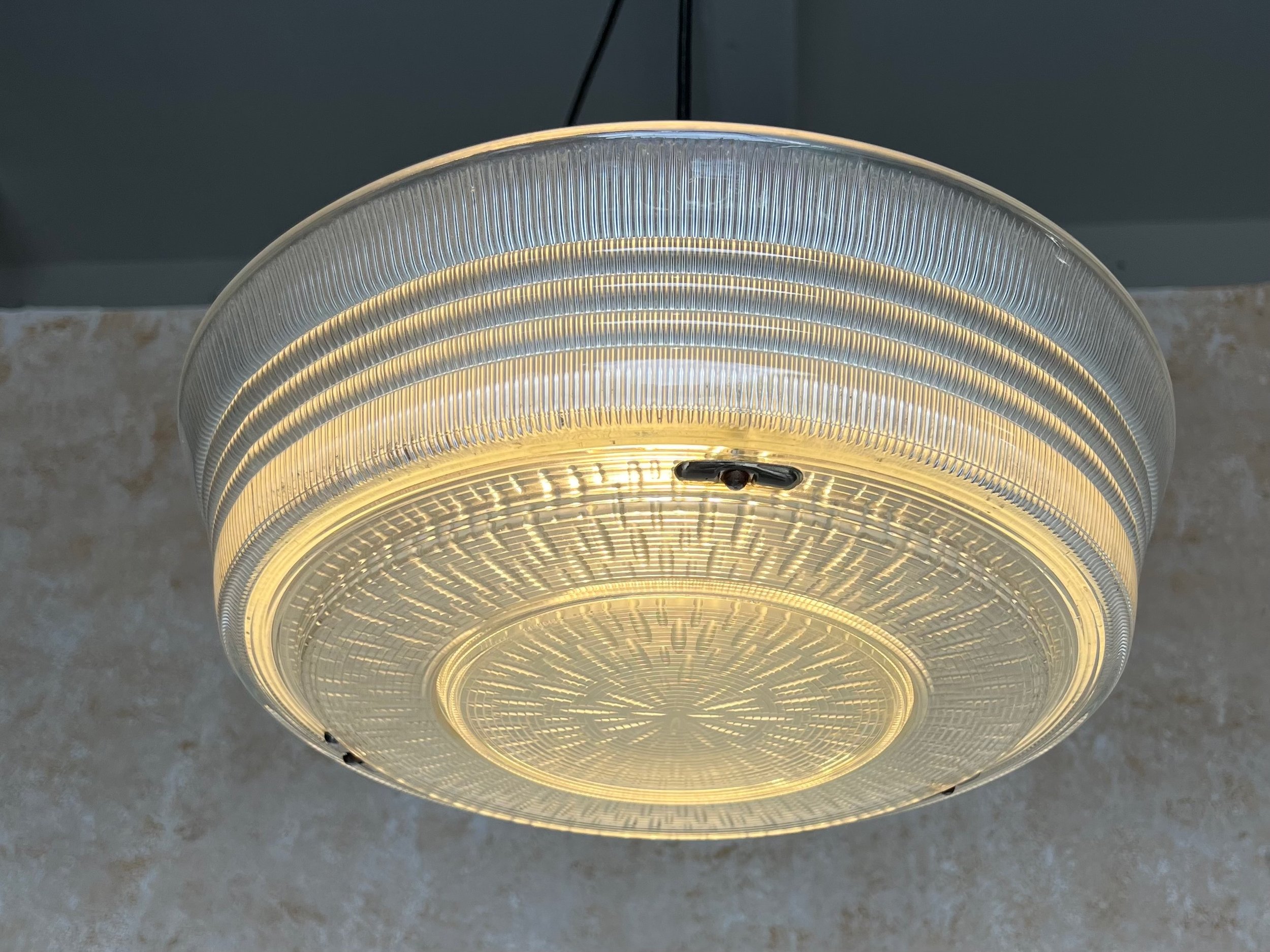 American Glass and Brass 1960's Pendant Fixture (LC0315-01 American Glass and Brass 1960's Pendant Fixture (LC0315-01